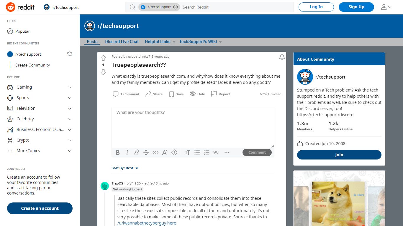 Truepeoplesearch?? : techsupport - reddit.com